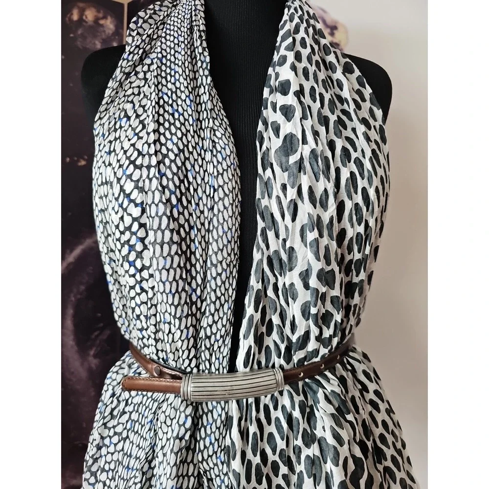 BANANA‎ REPUBLIC Multi Animal Print Frayed Trim Shawl Scarf One Size